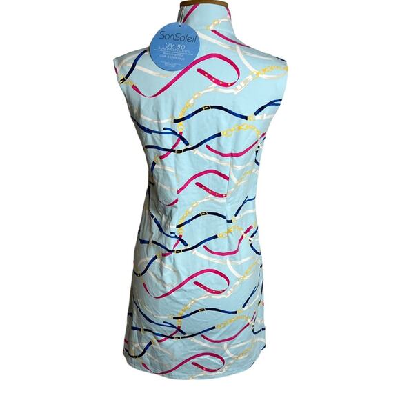 SanSoleil UV50 SolStyle Ice Dress Sz S ribbon buckle print golf NWT - Picture 3 of 6